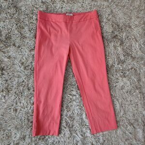 Dalia Pull-on Capri Dress Pants Elastic Waist Coral Pink‎ Women's Size 10